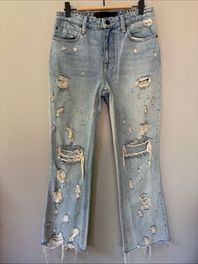 Alexander Wang Denim X Grind Jeans Distressed Deconstructed Size 27